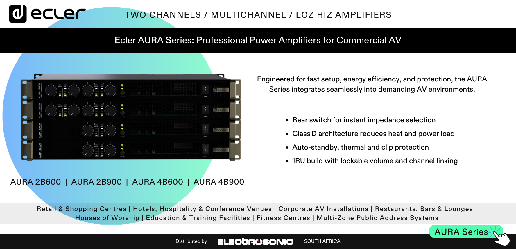 Ecler AURA Series: Professional Power Amplifiers for Commercial AV
