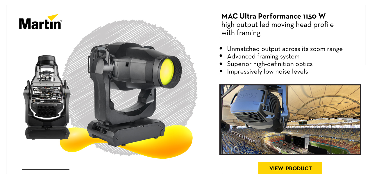 MAC Ultra Performance 1150 W high output led moving head profile with framing