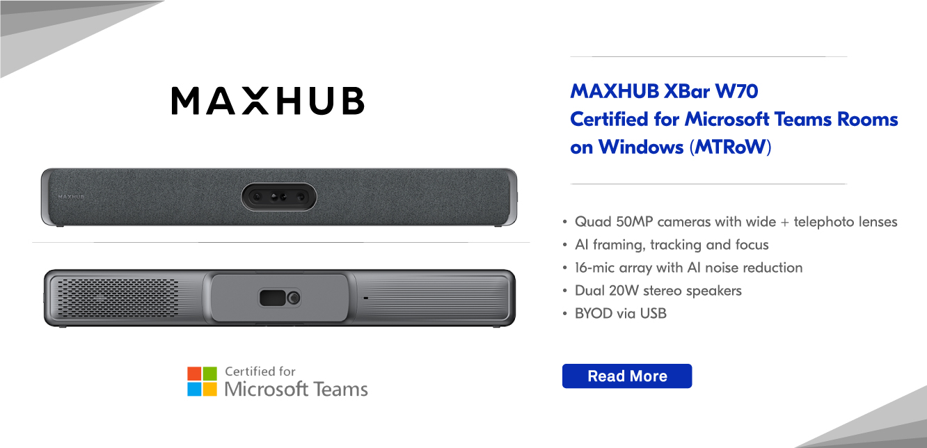 XBar W70 Kit: industry’s first Windows-based Teams Rooms videobar