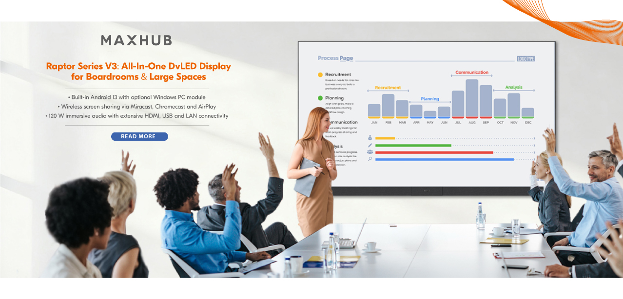 Raptor Series V3: All-In-One DvLED Display for Boardrooms & Large Spaces