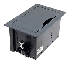 TBUS-10xl Table Mount Modular Multi–Connection Solution — Manually Retracting Lid